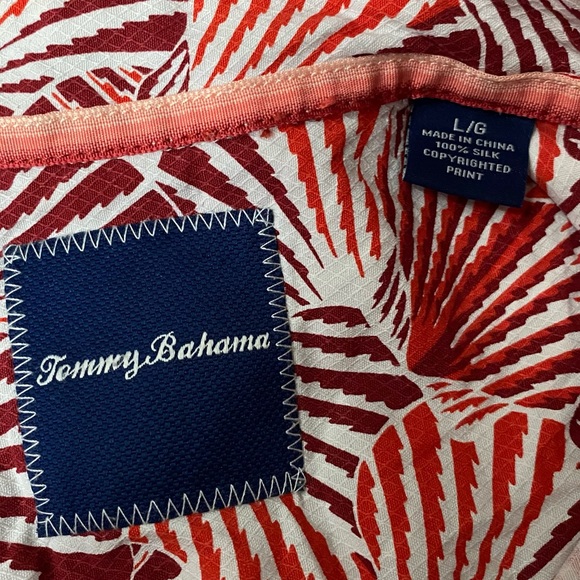 Tommy Bahama Shell We Dance Silk Tropical Camp Shirt Red Large - Picture 9 of 12